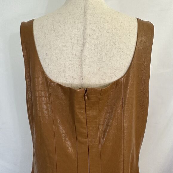 Anthropologie Avec Les Filles Faux Vegan Leather Midi Dress 1X Plus - Picture 8 of 10